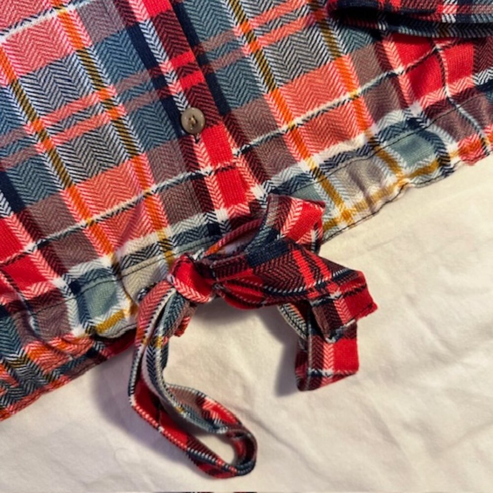 Polly & Esther Plaid Shirt with Drawstring Tie - Sz - S -NWT - Picture 7 of 12
